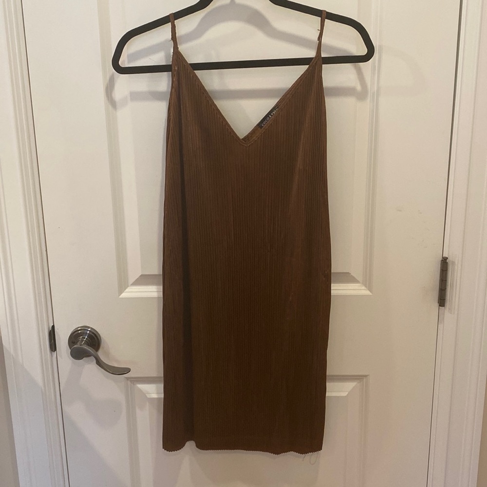 Metallic brown slip dress size medium